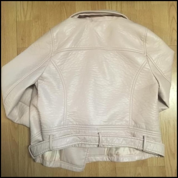 Soft pink “leather” biker jacket - Picture 3 of 4
